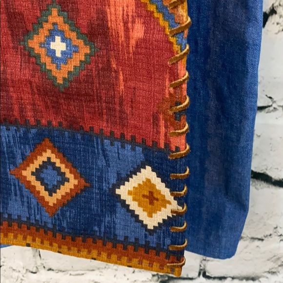 VTG southwestern Stunning Diamond L maxi skirt - Picture 3 of 6